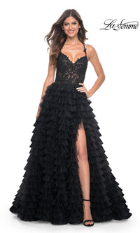 La Femme Long Ruffled Prom Ball Gown 32128