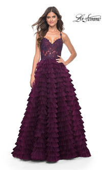 La Femme Long Ruffled Prom Ball Gown 32128