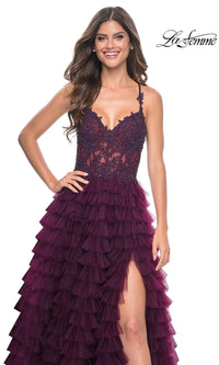 La Femme Long Ruffled Prom Ball Gown 32128