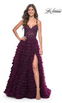 La Femme Long Ruffled Prom Ball Gown 32128