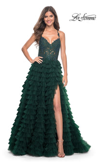 La Femme Long Ruffled Prom Ball Gown 32128