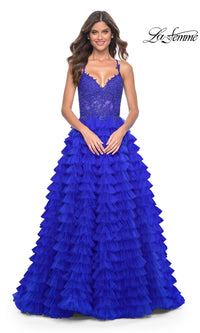 La Femme Long Ruffled Prom Ball Gown 32128