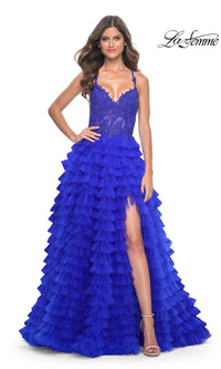 La Femme Long Ruffled Prom Ball Gown 32128