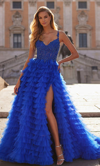 La Femme Long Ruffled Prom Ball Gown 32128