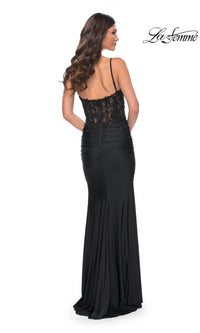 La Femme Plunging V-Neck Long Prom Dress 32132