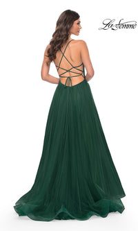 La Femme Embellished Long Tulle Prom Dress 32135