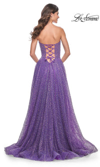 La Femme Strapless Embellished Prom Dress 32136