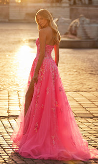 La Femme Neon Pink Long Prom Ball Gown 32137