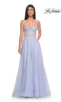 La Femme Beaded Long A-Line Prom Dress 32146