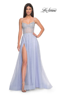 La Femme Beaded Long A-Line Prom Dress 32146