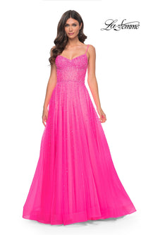 La Femme Beaded Long A-Line Prom Dress 32146