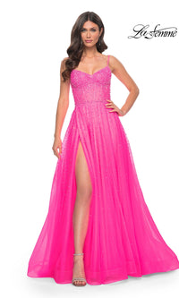 La Femme Beaded Long A-Line Prom Dress 32146