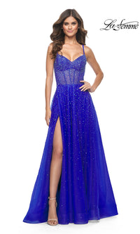 La Femme Beaded Long A-Line Prom Dress 32146