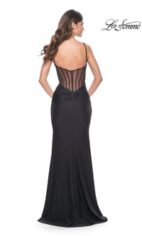 La Femme Sheer-Back Long Jersey Prom Dress 32153