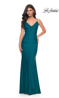 La Femme Sheer-Back Long Jersey Prom Dress 32153