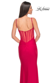 La Femme Sheer-Back Long Jersey Prom Dress 32153