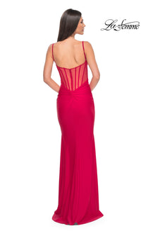 La Femme Sheer-Back Long Jersey Prom Dress 32153