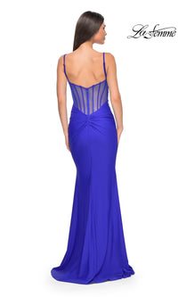 La Femme Sheer-Back Long Jersey Prom Dress 32153