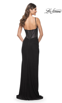 La Femme Sheer-Back Tight Long Prom Dress 32160