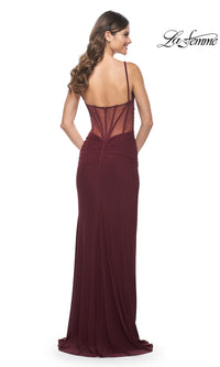 La Femme Sheer-Back Tight Long Prom Dress 32160