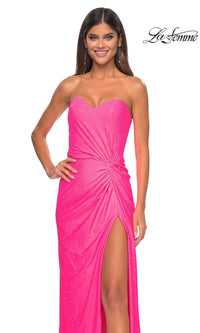 La Femme Twist Strapless Long Prom Dress 32175