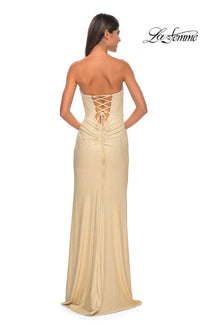 La Femme Twist Strapless Long Prom Dress 32175