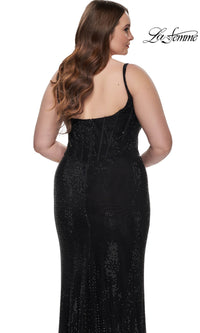 La Femme Plus-Size Long Sequin Prom Dress 32189