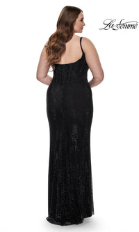 La Femme Plus-Size Long Sequin Prom Dress 32189