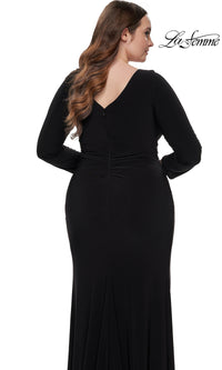 La Femme Plus-Size Black Jersey Formal Dress 32191