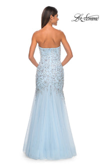 La Femme Strapless Long Beaded Prom Dress 32197