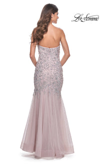 La Femme Strapless Long Beaded Prom Dress 32197