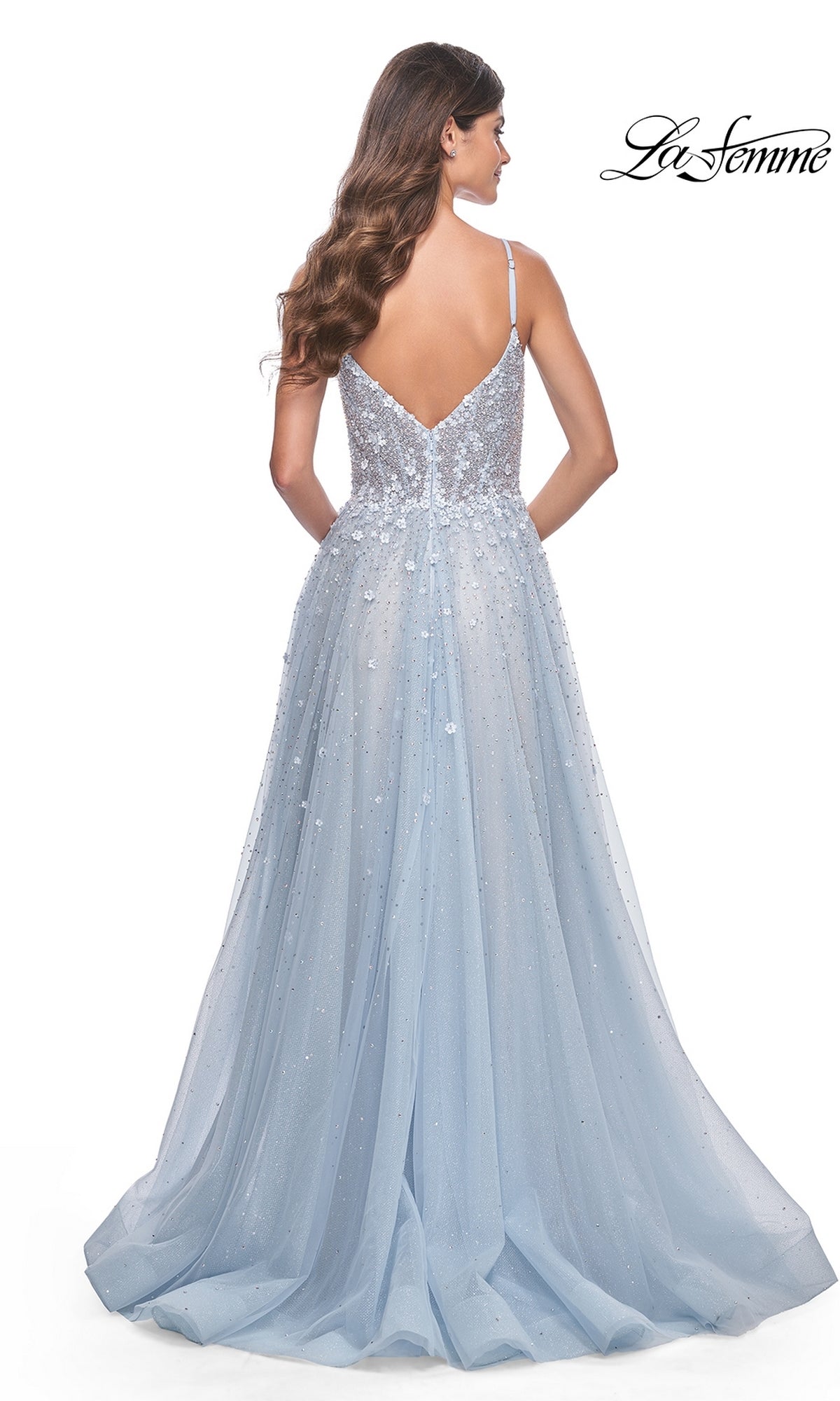 La Femme Embellished Long A-Line Prom Dress 32215