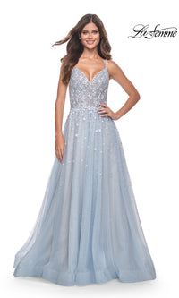 La Femme Embellished Long A-Line Prom Dress 32215