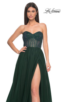 La Femme Strapless Long A-Line Prom Dress 32216