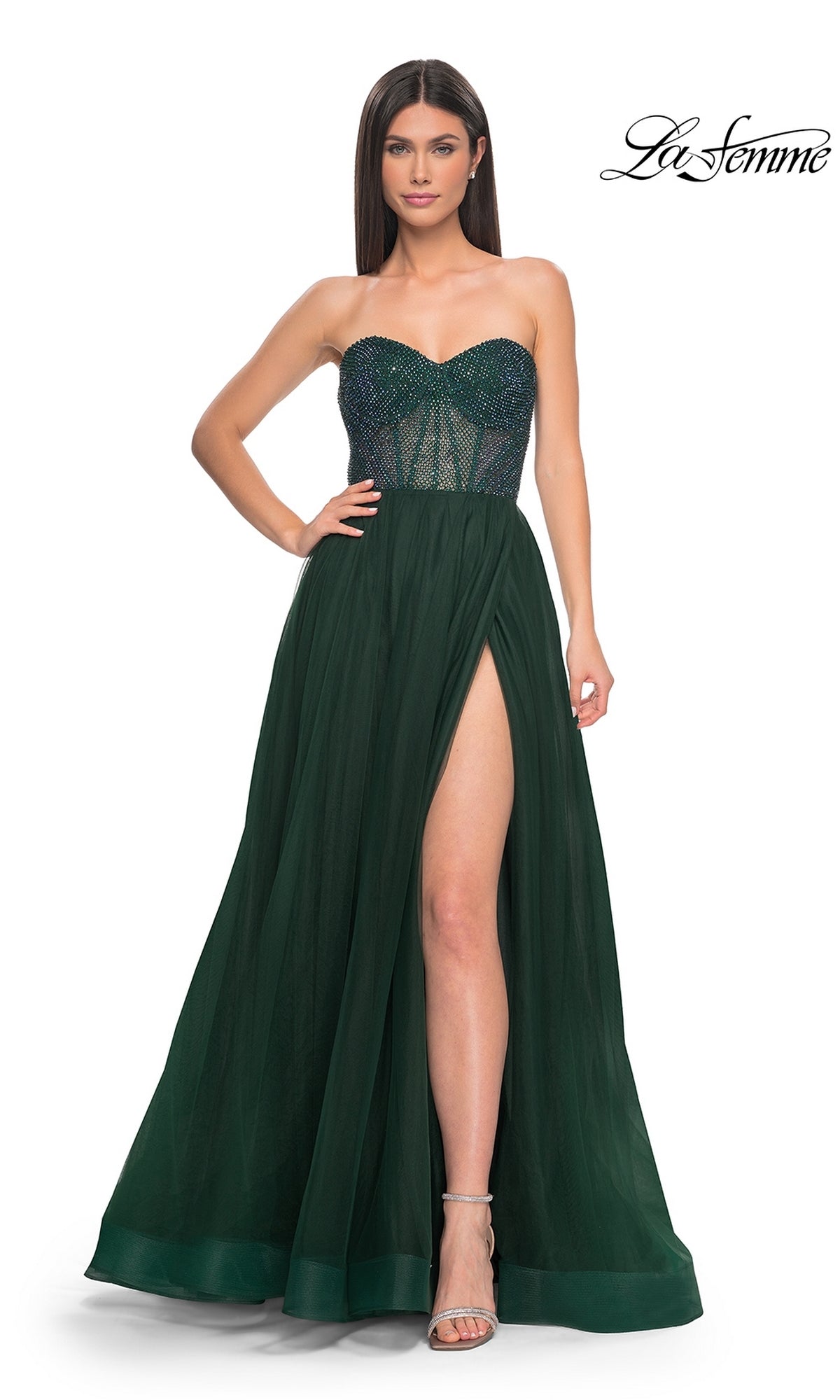 La Femme Strapless Long A-Line Prom Dress 32216