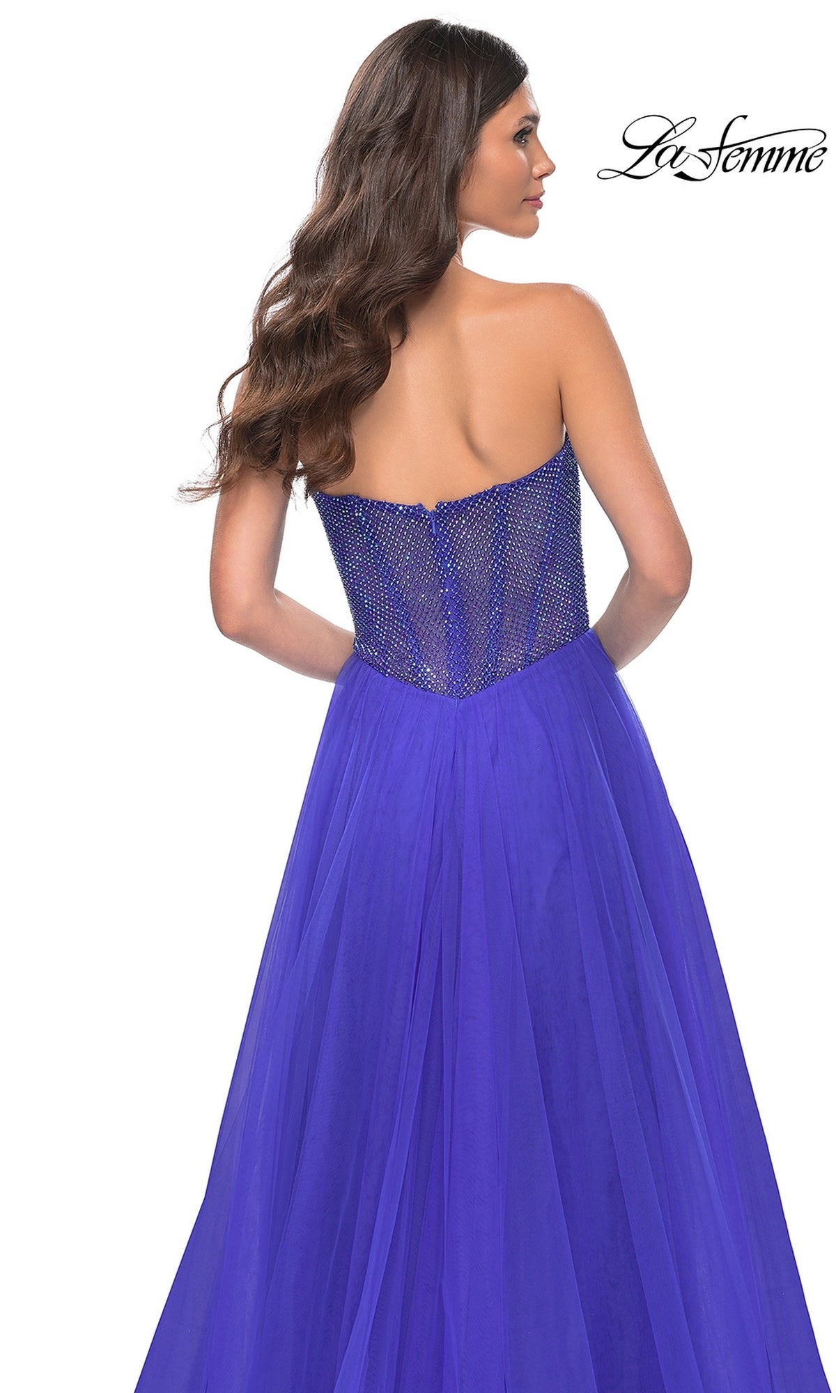 La Femme Strapless Long A-Line Prom Dress 32216