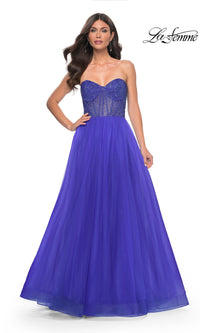 La Femme Strapless Long A-Line Prom Dress 32216