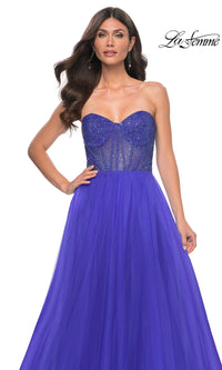 La Femme Strapless Long A-Line Prom Dress 32216