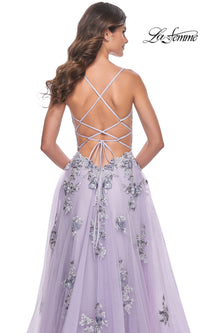 La Femme Long Lavender A-Line Prom Dress 32221