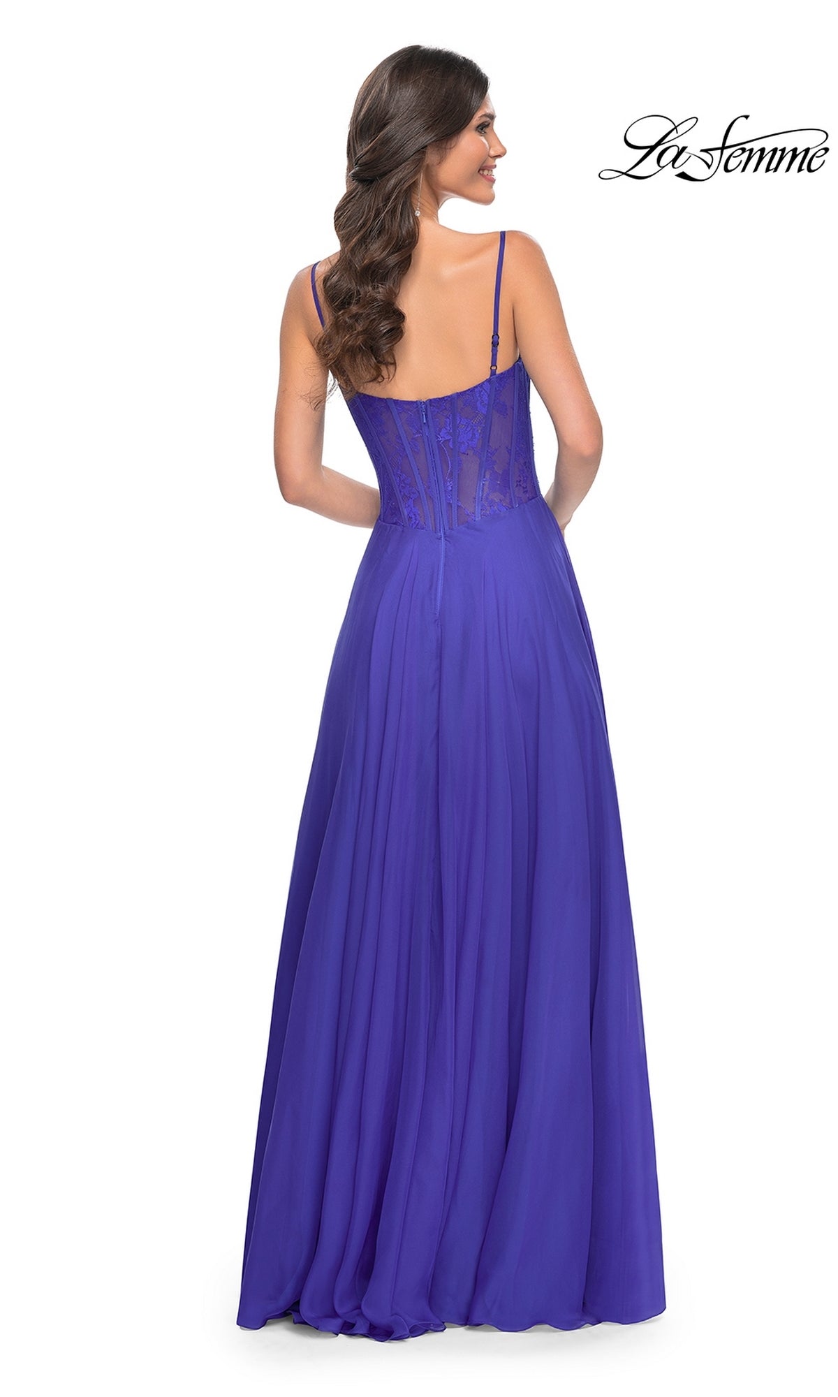 navy chiffon prom dresses la femme