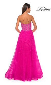 La Femme Strapless Beaded Long Prom Dress 32278