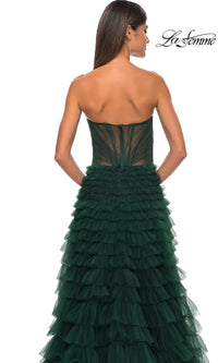 La Femme Strapless Long Ruffled Prom Dress 32283