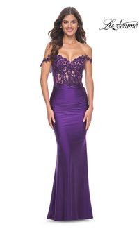 La Femme Off-the-Shoulder Long Prom Dress 32302