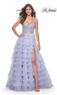 La Femme Long Tiered  A-Line Prom Dress 32335