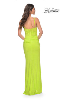 La Femme Bright Long Beaded Prom Dress 32338