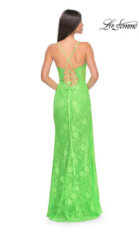 La Femme Bright Long Lace Prom Dress 32441