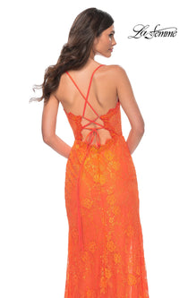 La Femme Bright Long Lace Prom Dress 32441