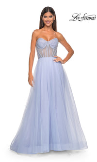 Strapless Long A-Line Prom Dress: La Femme 32445