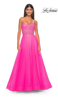 Strapless Long A-Line Prom Dress: La Femme 32445