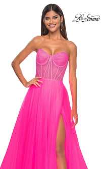 Strapless Long A-Line Prom Dress: La Femme 32445